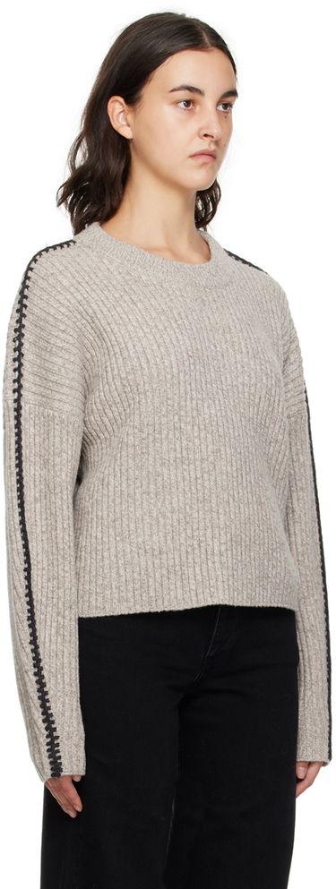 Пуловер rag & bone Rag & Bone Ingrid Rib Knit Sweater Сиво | WAS23F014FS14, 1