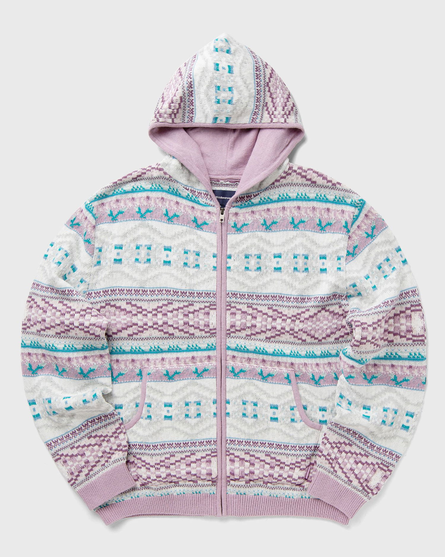 Суитчър thisisneverthat Hooded Zip-Up Sweater Лилаво | TN243KKNZK02PNK, 0