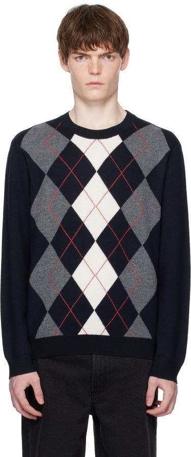 Пуловер A.P.C. A.P.C. Evan Argyle Sweater Тъмно синьо | WVBDR-H23419, 0