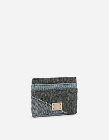 Портфейл Dolce & Gabbana Patchwork Denim Card Holder Синьо | BI0330A9U7580650, 1