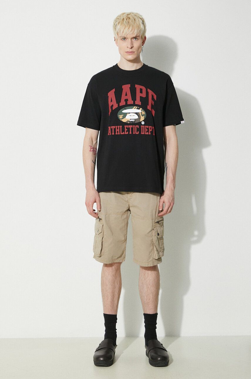 Тениска AAPE by A Bathing Ape AAPE College Theme Graphic T-Shirt Черно | ALT1390, 1