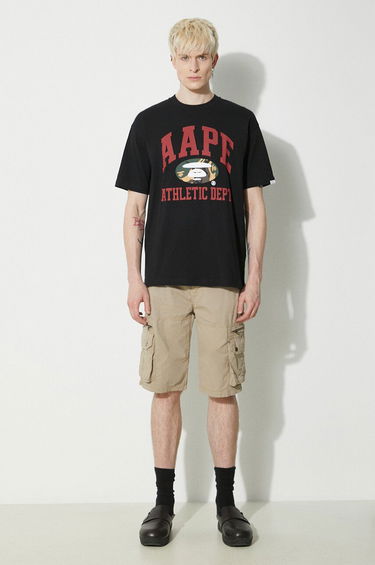 Тениска AAPE by A Bathing Ape AAPE College Theme Graphic T-Shirt Черно | ALT1390, 1