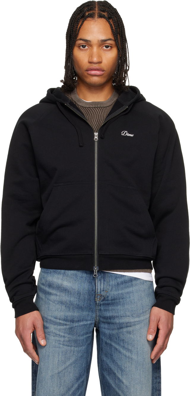 Cursive Small Logo Zip Hoodie