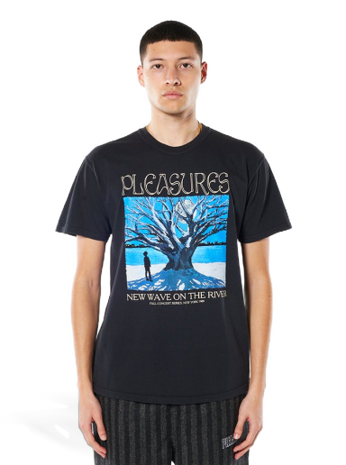Тениска Pleasures River Pigment Dye Tee Черно | P22SP050-BLACK