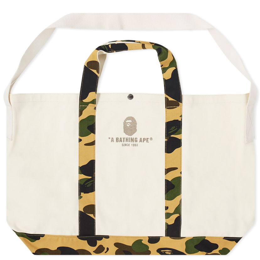 Голяма пазарска чанта BAPE A Bathing Ape 1St Camo Tote Bag Бяло | 001BAJ801003M-NEU