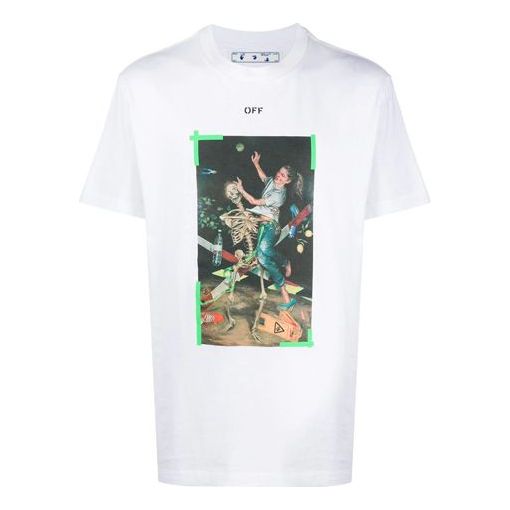 Тениска Off-White Painting Print Short Sleeve T-Shirt Бяло | OMAA027F20FAB0170155, 0