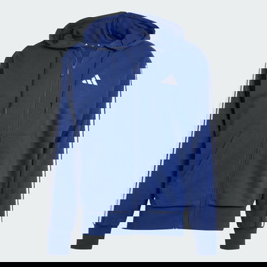 Суитчър adidas Performance 3-Stripes Full-Zip Hoodie Синьо | JE6341, 4