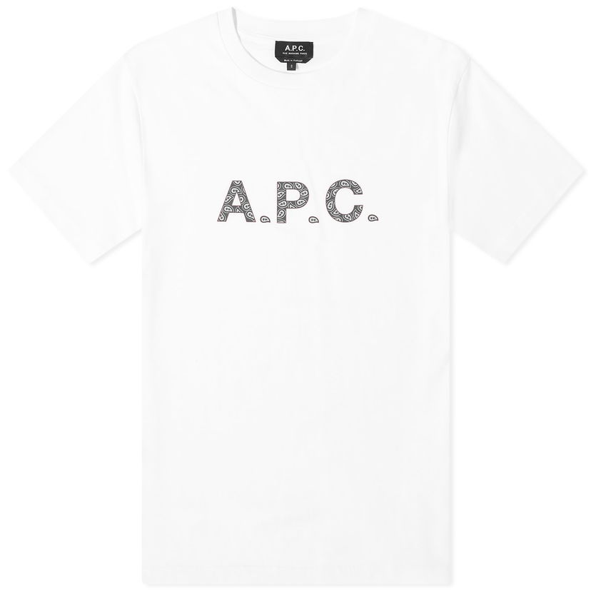 Тениска A.P.C. James Paisley Logo T-Shirt Бяло | COEIO-H26347-WBK