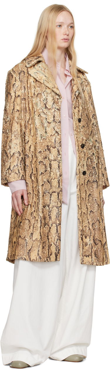 Палта Dries Van Noten Dries Van Noten Sequinned Coat Бежово | 251-010241-1483, 3