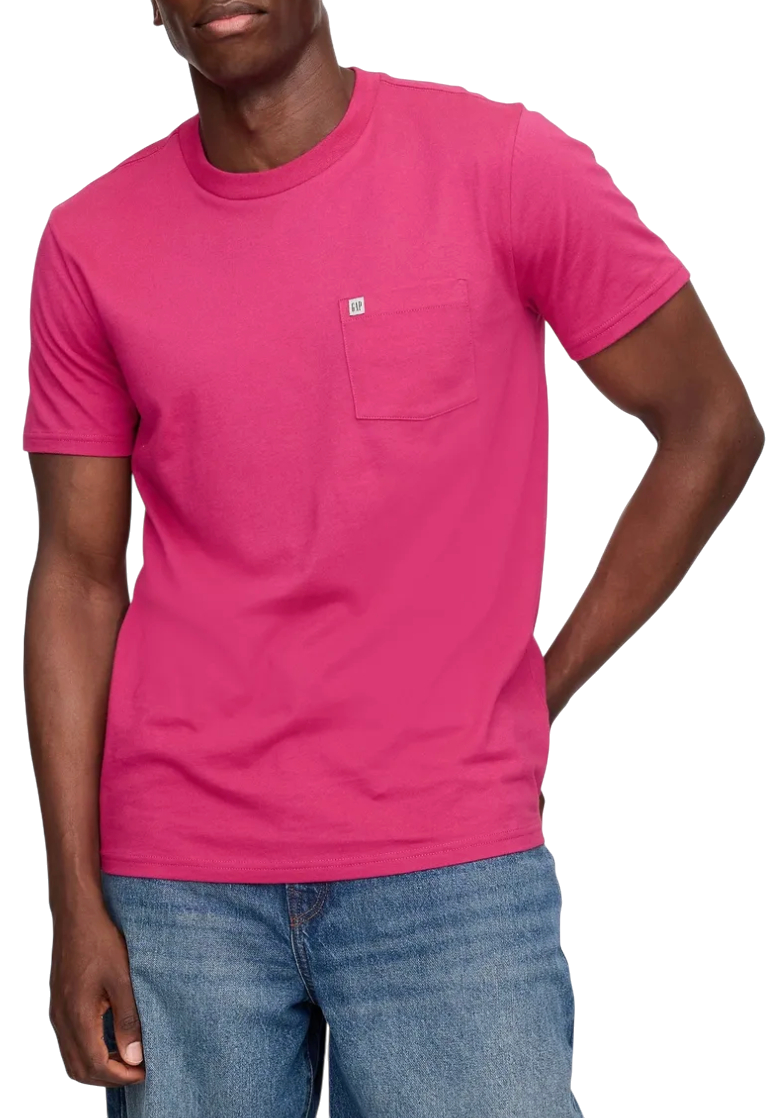Тениска GAP T-Shirt Pocket Micro Logo Розово | 857901-15