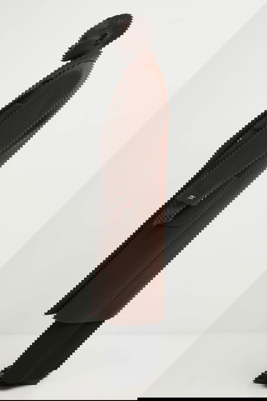 Палта Lacoste Long Textured Wool Coat Кафяво | BF5306, 0