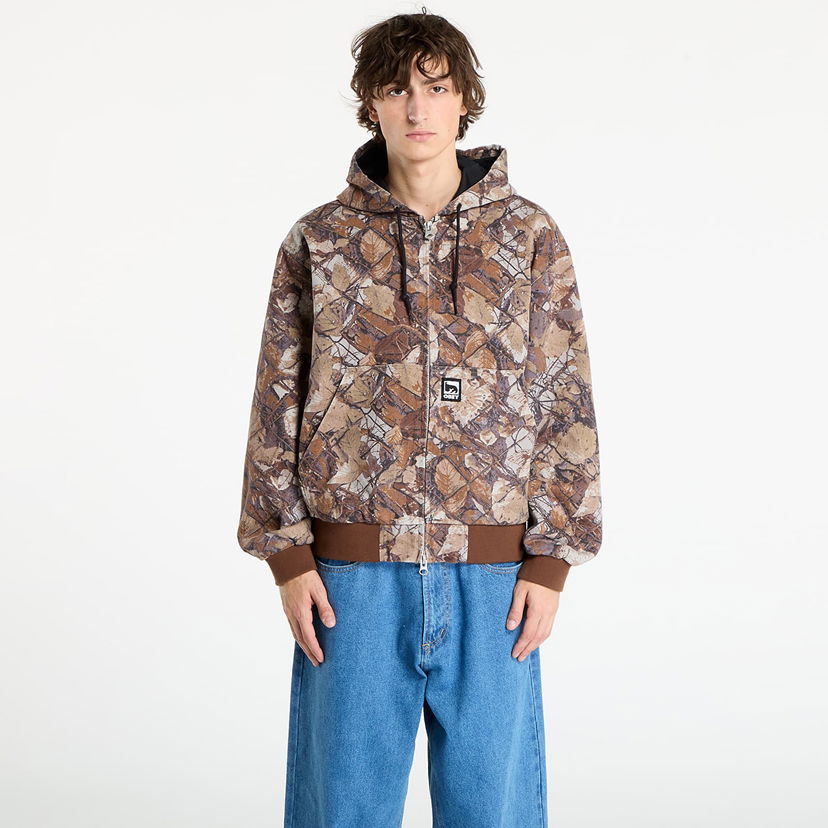 Яке OBEY OBEY Glen Zip Up Hooded Jacket Кафяво | 121800593-FNC