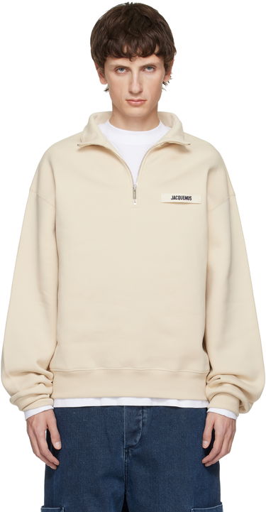 Суитчър Jacquemus The Gros Grain Zipped-Rollneck Sweatshirt Бежово | 25ESSM00313AJ00174, 0