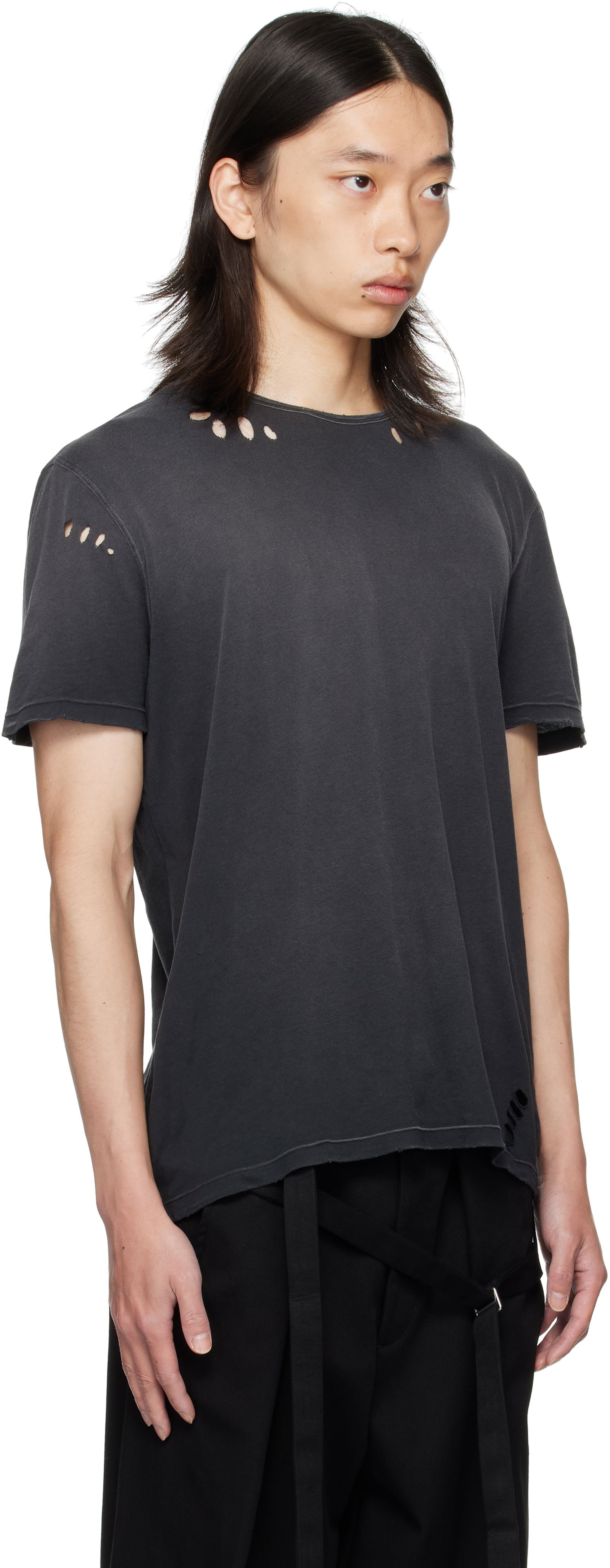 Тениска Ann Demeulemeester Ann Demeulemeester Eternal Eagle Baptist Distressed T-Shirt Черно | B0013414-FA638-098, 1