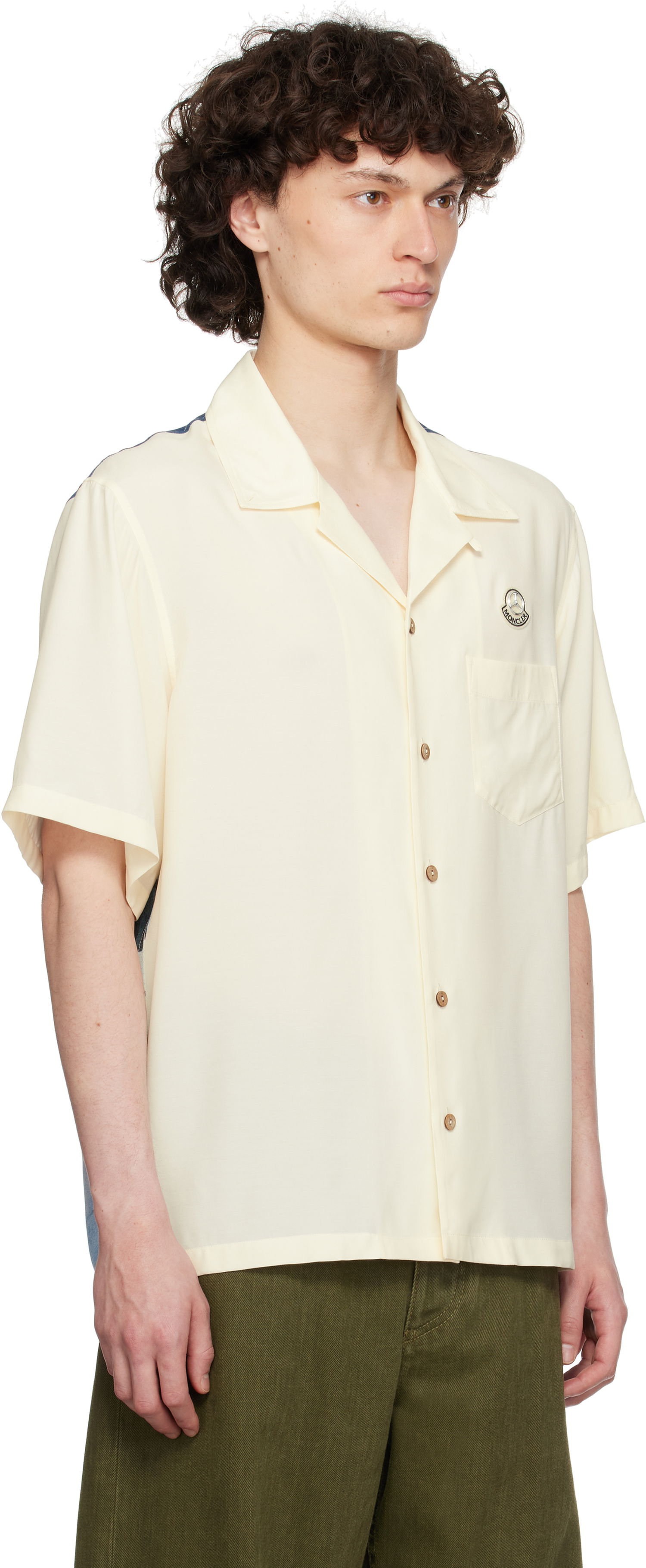 Риза Moncler Moncler Genius Mercedes-Benz by NIGO Satin Shirt Жълто | K14012F00001M5921, 1