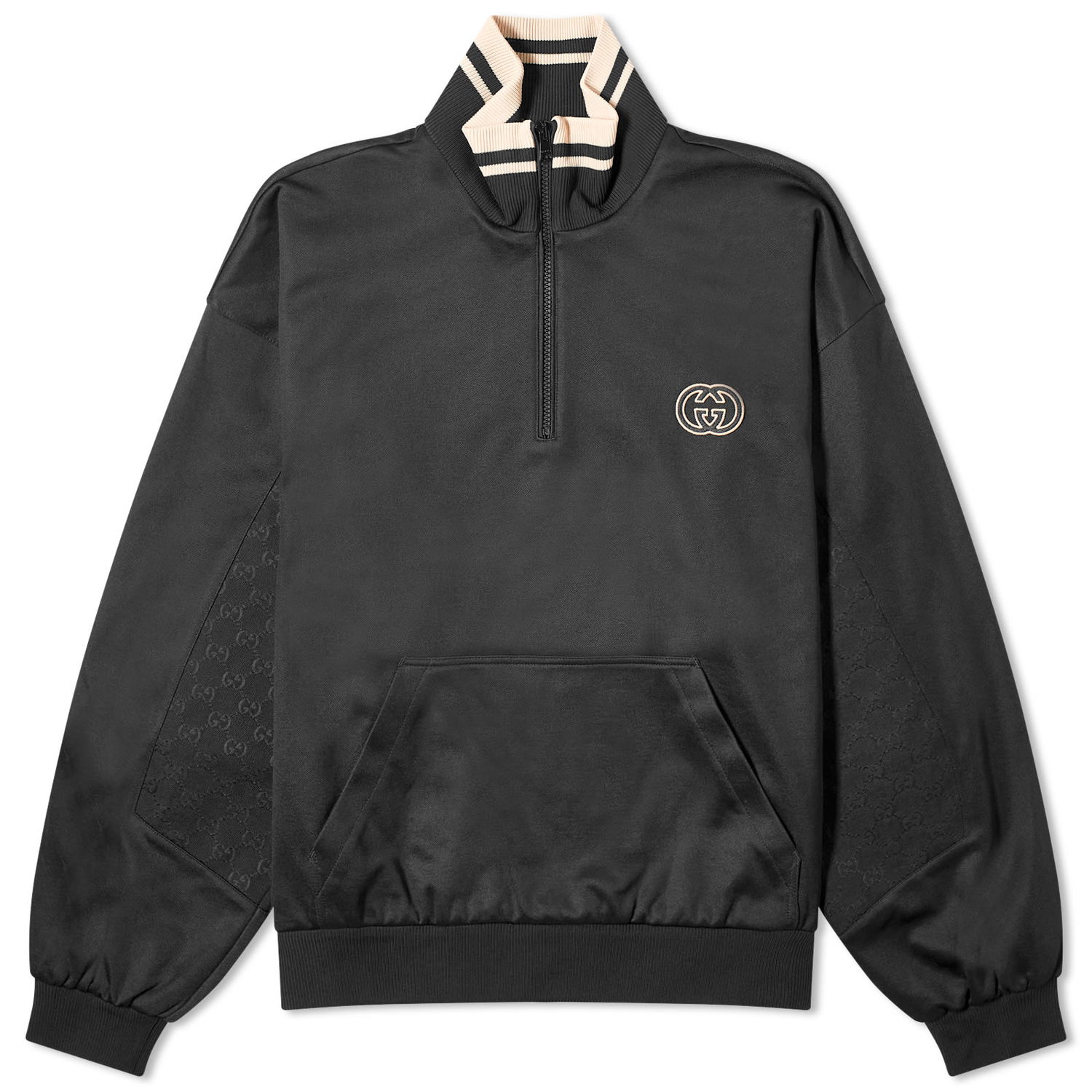 Пуловер Gucci Interlocking Logo Half Zip Sweater Черно | 768614-XJF4A-1043, 0