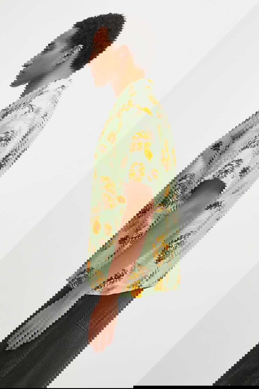 Риза BAPE Relaxed Silk Blend Vacation Pattern Open Collar Shirt Зелено | 1L30132308, 1