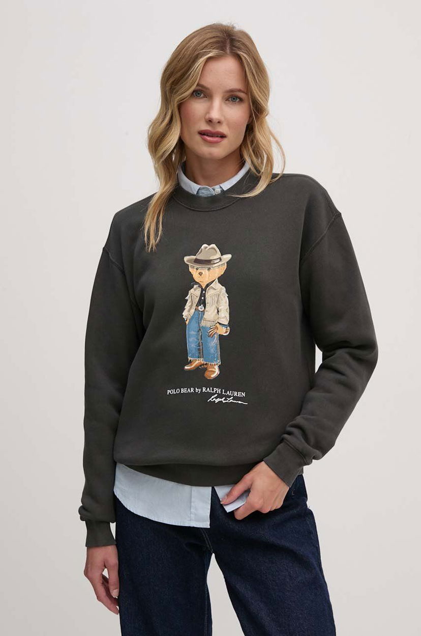 Суитчър Polo by Ralph Lauren Cowboy Bear Graphic Sweatshirt Сиво | 211941193