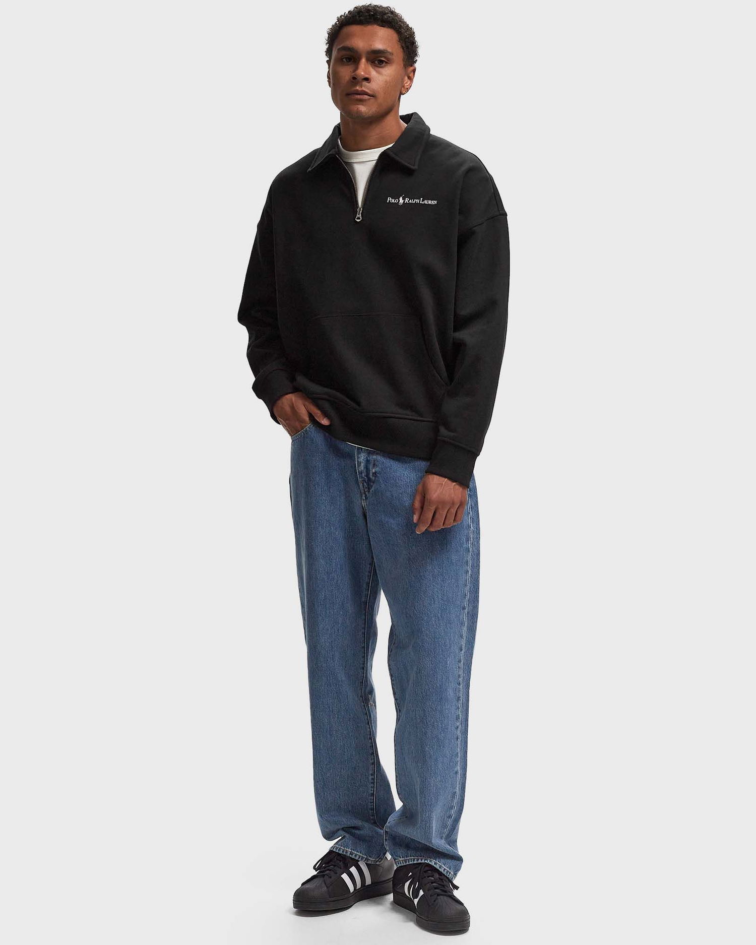 Тениска Polo by Ralph Lauren Polo Ralph Lauren LONG SLEEVE-SWEATSHIRT men Half-Zips black in size:XXL Черно | 710952063001, 1
