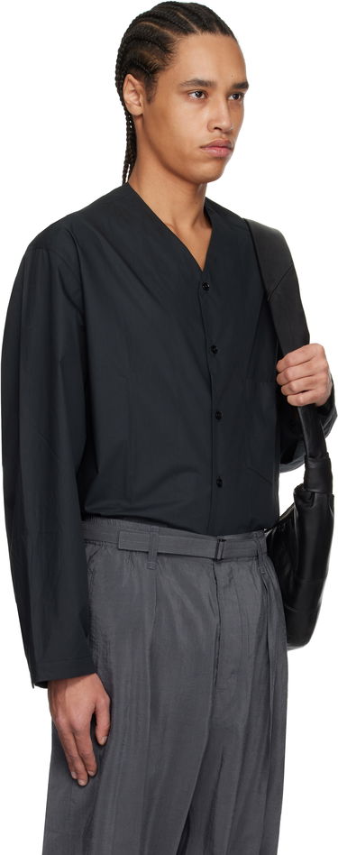 Риза LEMAIRE Lemaire V-Neck Button-Up Shirt Черно | SH1144 LF588, 1