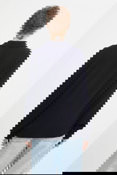 Пуловер Lacoste Lacoste Wool Polo Sweater Тъмно синьо | AF4010, 2