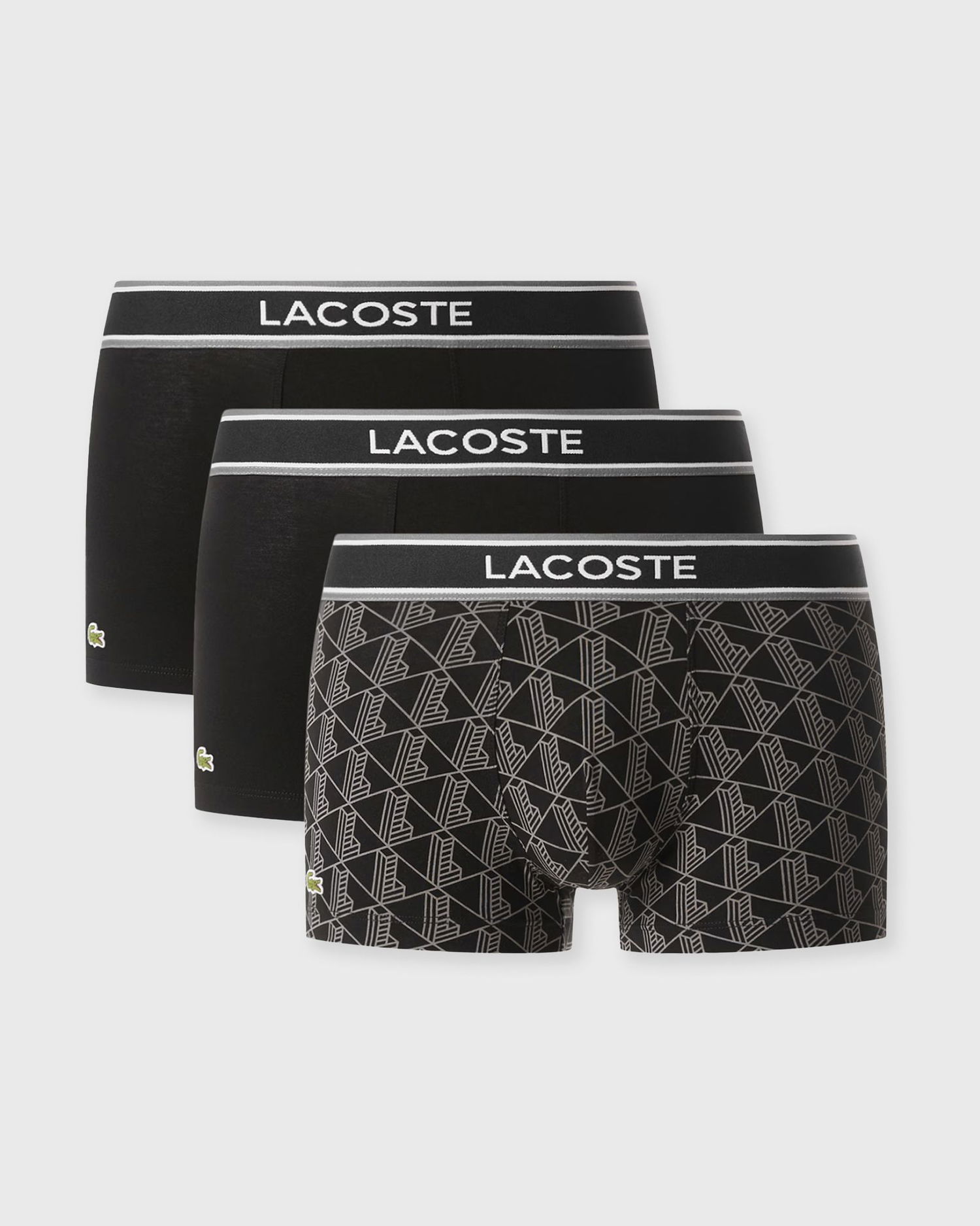 Боксерки Lacoste Pack of 3 Patterned and Plain Elastic Waistband Trunks Черно | 5H4970-031, 0