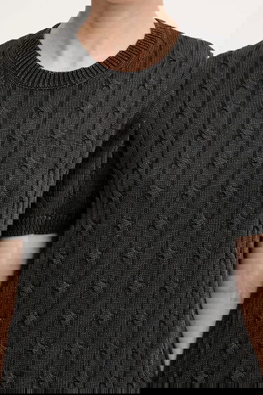 Пуловер Carhartt WIP Carter Cotton Cable Knit Short-Sleeve Sweater Сиво | I035181.89GD, 3