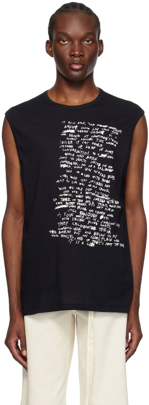 Потник Ann Demeulemeester Sleeveless High Comfort Graphic Print Tank Top Черно | 2301-M-JTO25-13-FA206-099