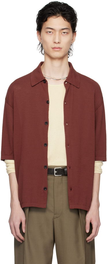 Риза LEMAIRE LEMAIRE Button Knit Shirt Червено | TO1225 LK116, 0