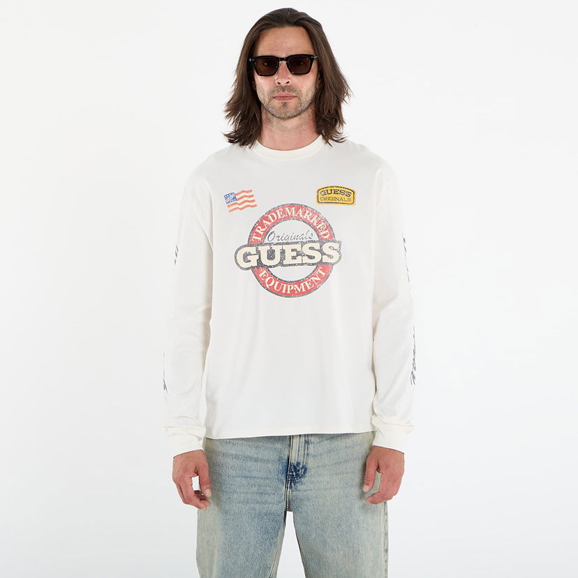 Тениска GUESS Guess Originals International Race Long Sleeve T-Shirt Бяло | M5YI56K8FQ4-G053