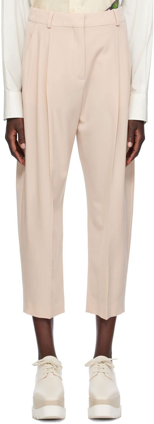 Панталони Stella McCartney Stella McCartney Pleated Cropped Trousers Розово | 5919643CU704, 0