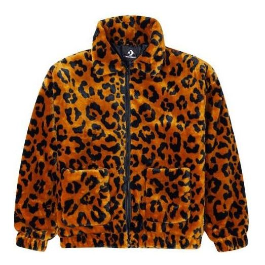 Яке бомбър Converse Converse Retro Leopard Print Loose Jacket Кафяво | 10022557-A01