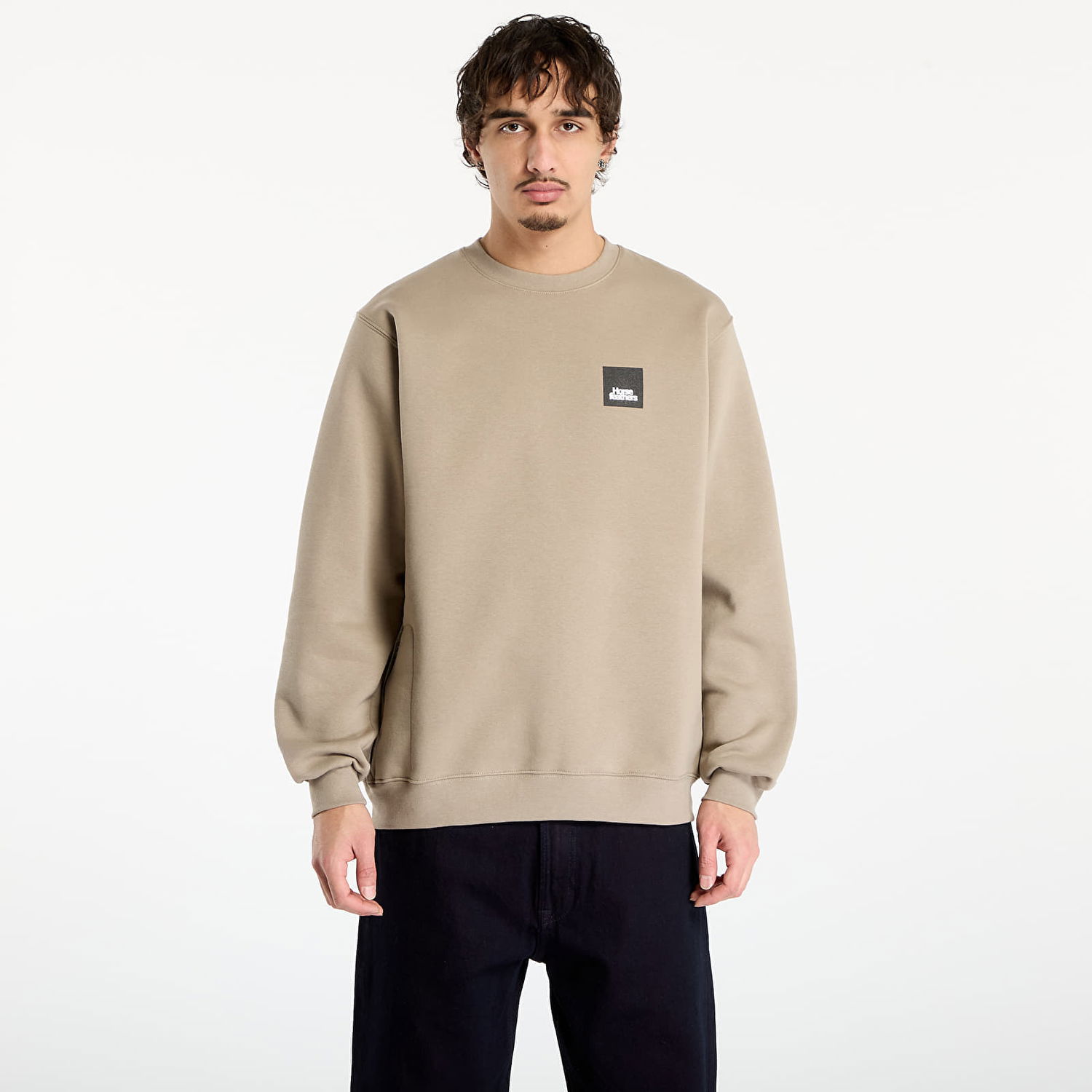 Суитчър Horsefeathers Dunk Crewneck Sweatshirt with Patch Logo Бежово | SM1225U, 0
