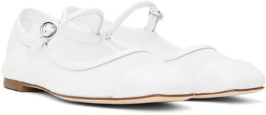 Облекло Aeyde Aeyde Uma Mesh Toe-Cap Ballerina Flats Бяло | A11-FL-RKLS08FL181-SS25-1020-007, 3