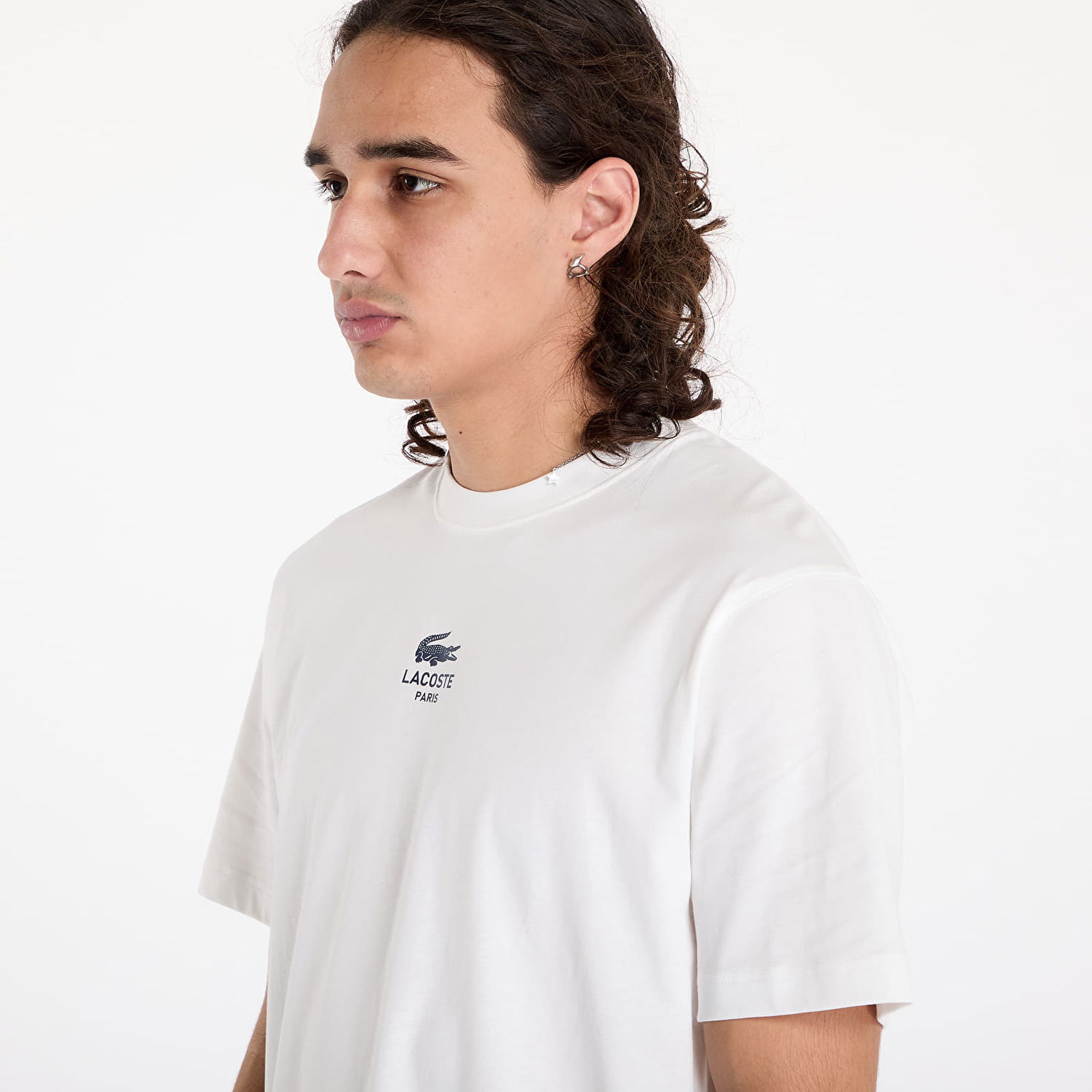 Тениска Lacoste T-shirt Signature Print Cotton T-shirt Flour M Бяло | TH2739 70V, 1