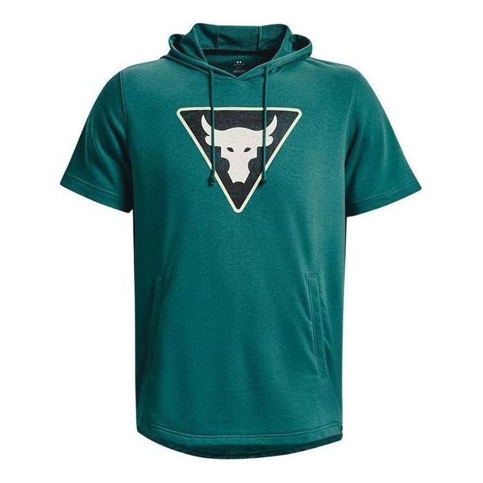 Суитчър Under Armour Project Rock Men's Terry Short Sleeve Hoodie Зелено | 1378019-722