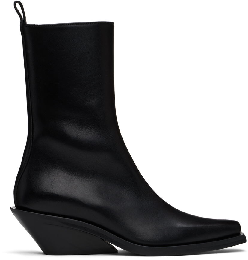 Pокля Ann Demeulemeester Ann Demeulemeester Vesper Leather Boots Черно | 2402-W-A04-LT141-099