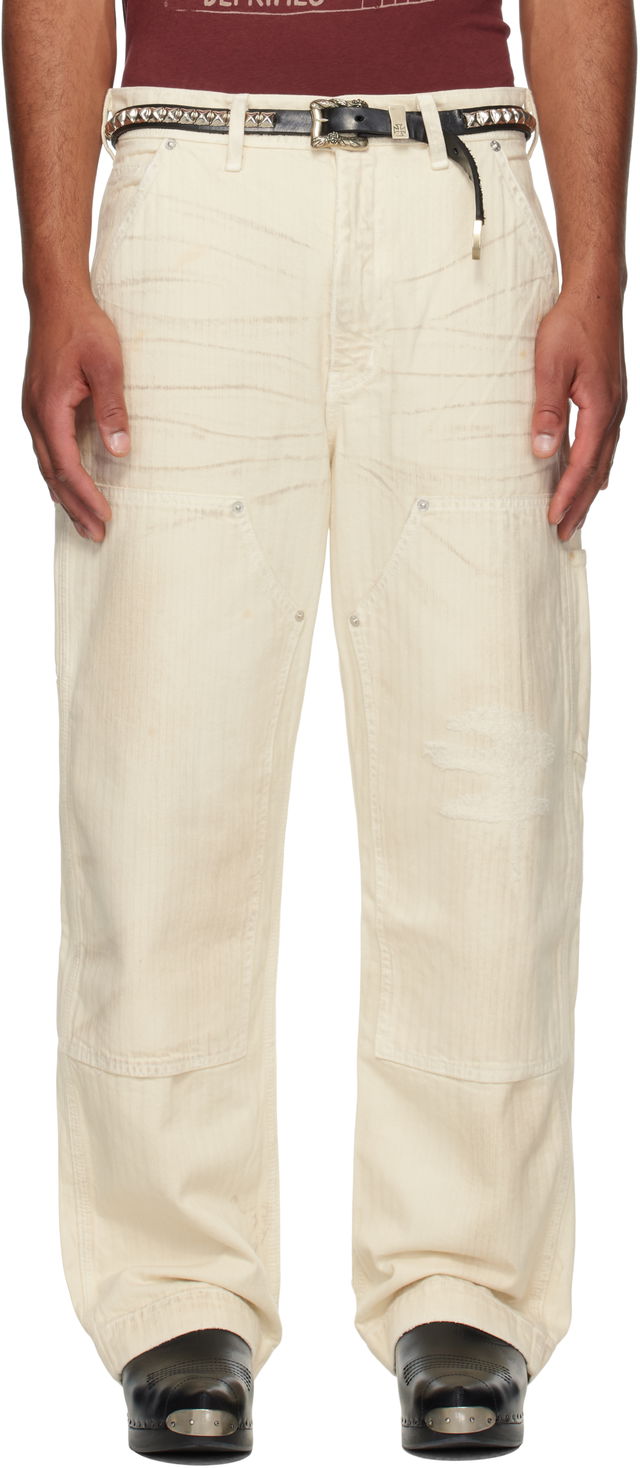 Enfants Riches Déprimés Double Knee Paint Denim Trousers