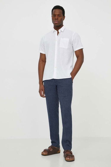 Риза Barbour Barbour Linen Shirt, Regular Fit Бяло | MSH5093, 1