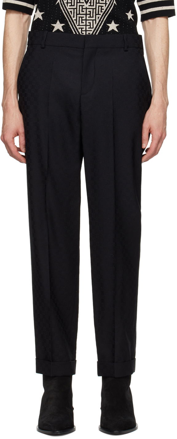 Панталони Balmain Monogram Trousers Черно | CH1PM030WC54, 0