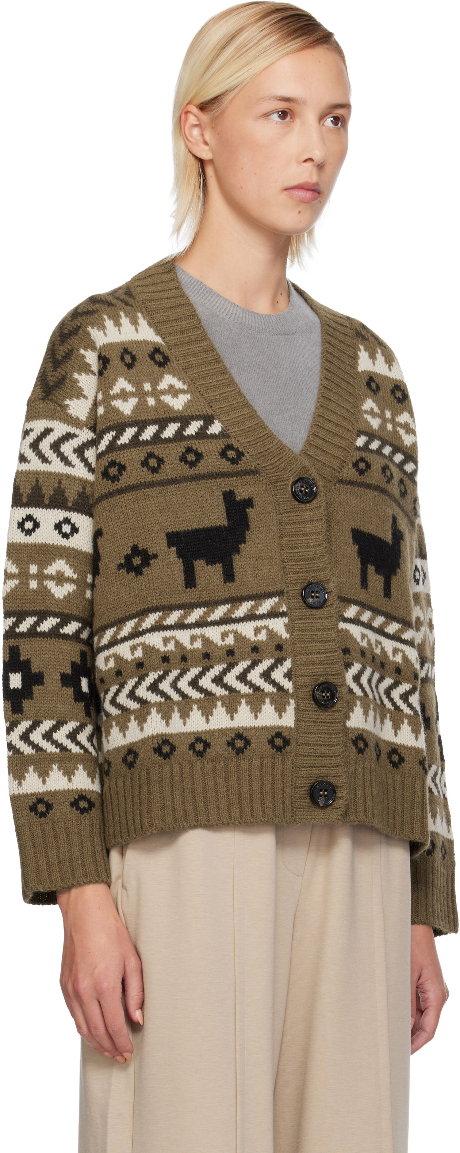 Пуловер Max Mara Llama Motif Fair Isle Cardigan Многоцветен | 2525346092600, 1