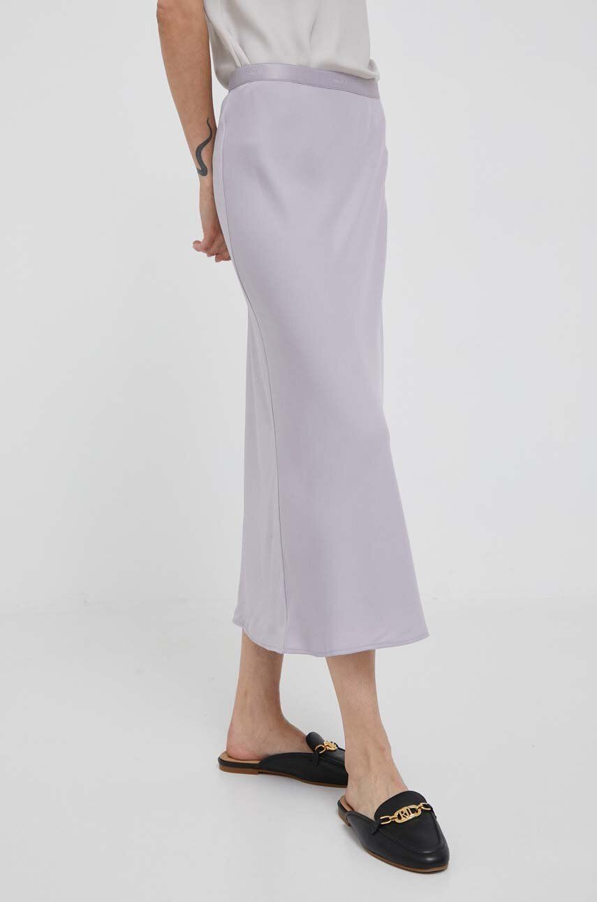 Пола CALVIN KLEIN Slim Recycled Crepe Midi Skirt Лилаво | K20K203514, 0