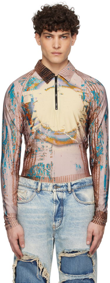 Поло тениска Diesel Printed Long Sleeve Polo Многоцветен | A15895-0HPAB-7EWA, 0
