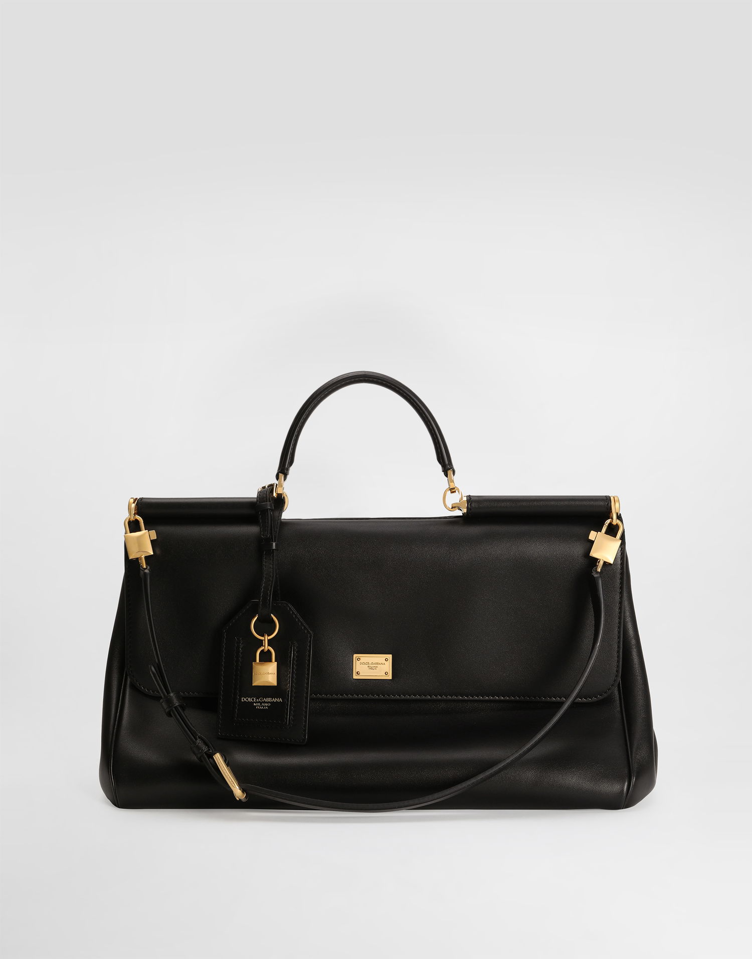 Дамска чанта Dolce & Gabbana Dolce & Gabbana My Sicily Plongé Calfskin Handbag Черно | BB7814B732180999, 1