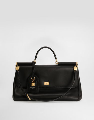 Дамска чанта Dolce & Gabbana Dolce & Gabbana My Sicily Plongé Calfskin Handbag Черно | BB7814B732180999, 1