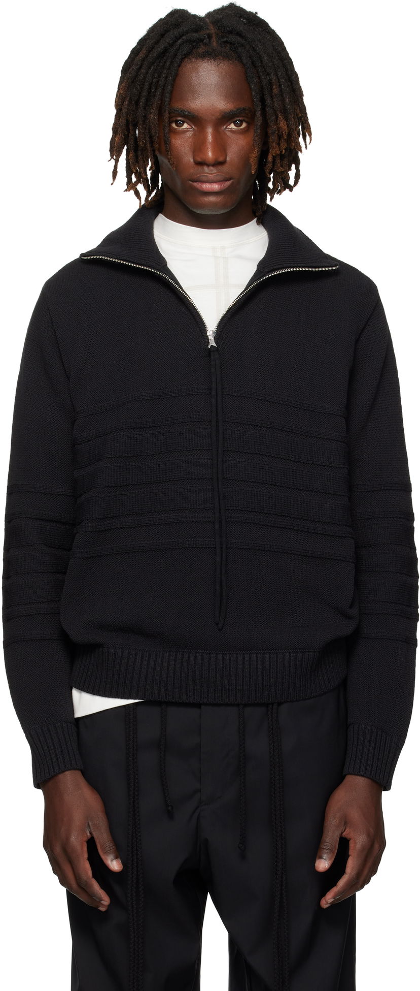 Поло тениска Craig Green Craig Green Tape Knit Polo Черно | CGAW25CKNJU61
