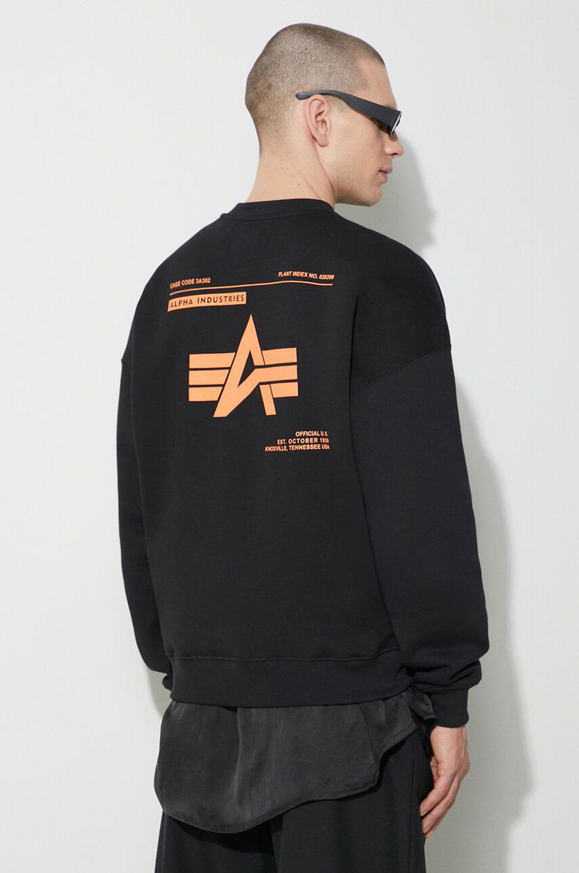 Суитчър Alpha Industries Logo Print Sweatshirt Черно | 146304