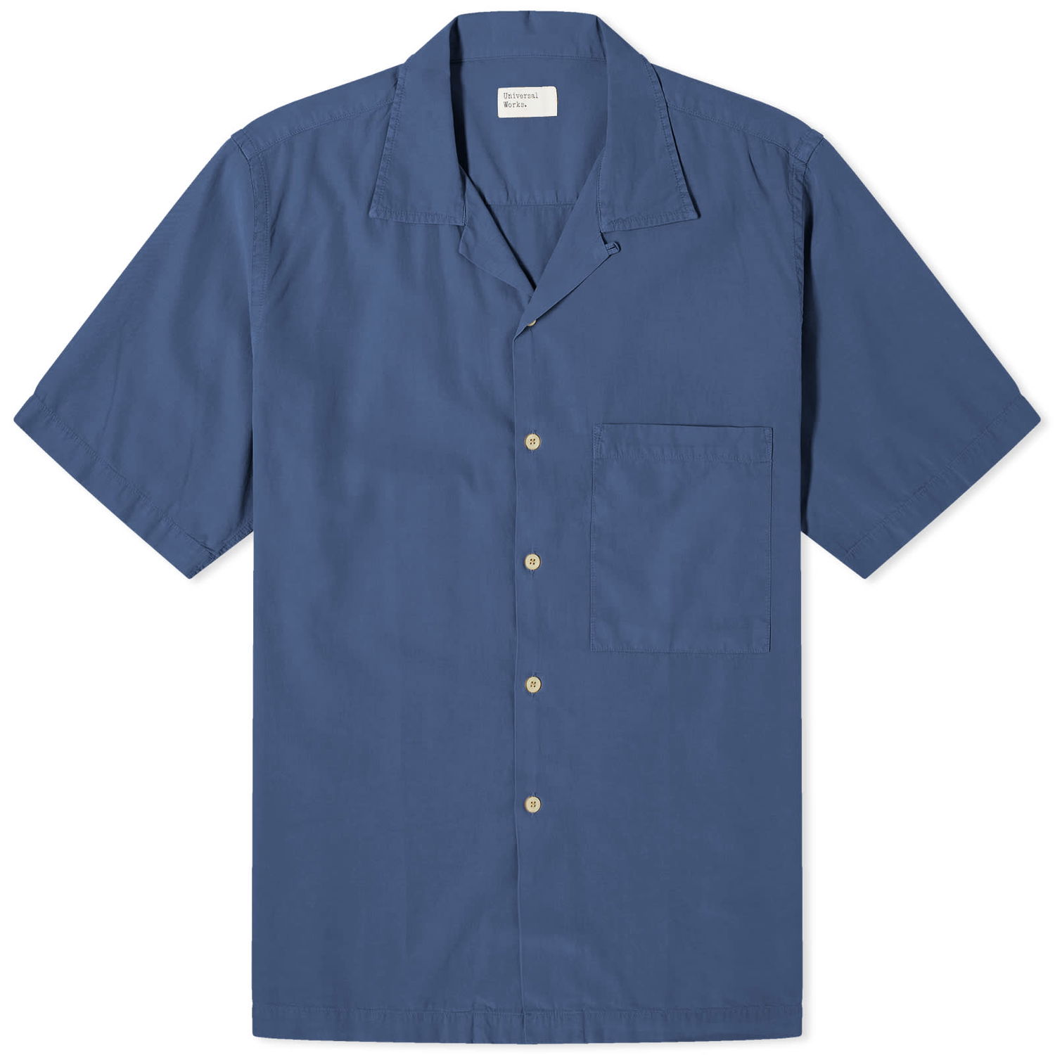 Риза Universal Works Universal Works Gardenia Lycot Camp II Shirt, Size Small Синьо | 30269-NVY, 0
