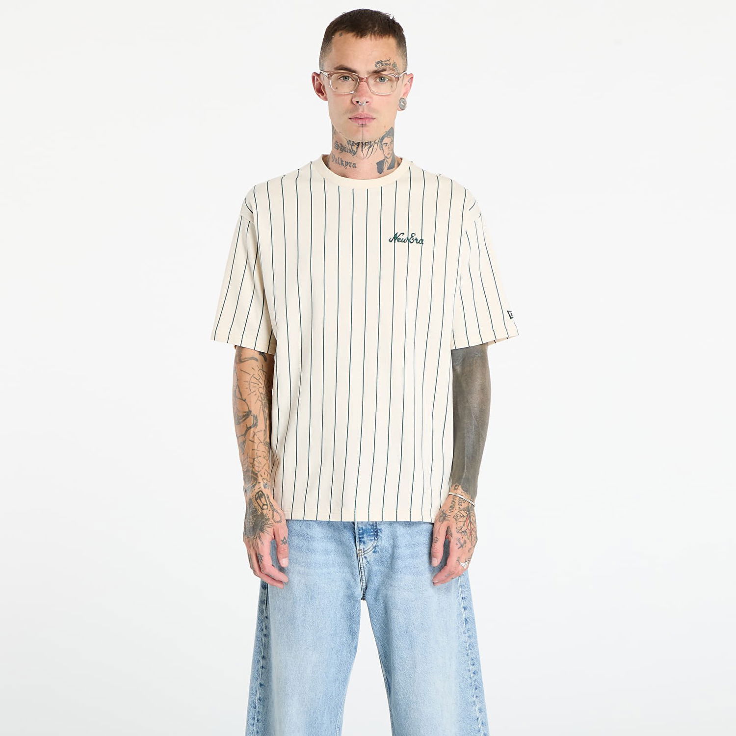Тениска New Era New Era Pinstripe T-Shirt Бежово | 60684389, 0
