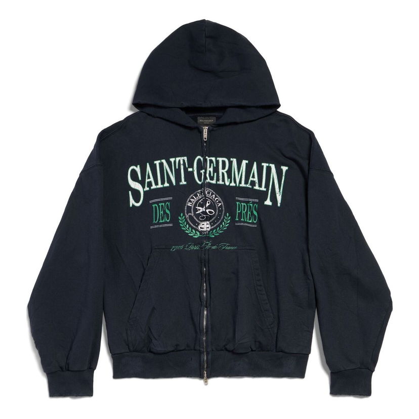 Суитчър Balenciaga Saint Germain Full Zip Hoodie Черно | 803264TRVO98065